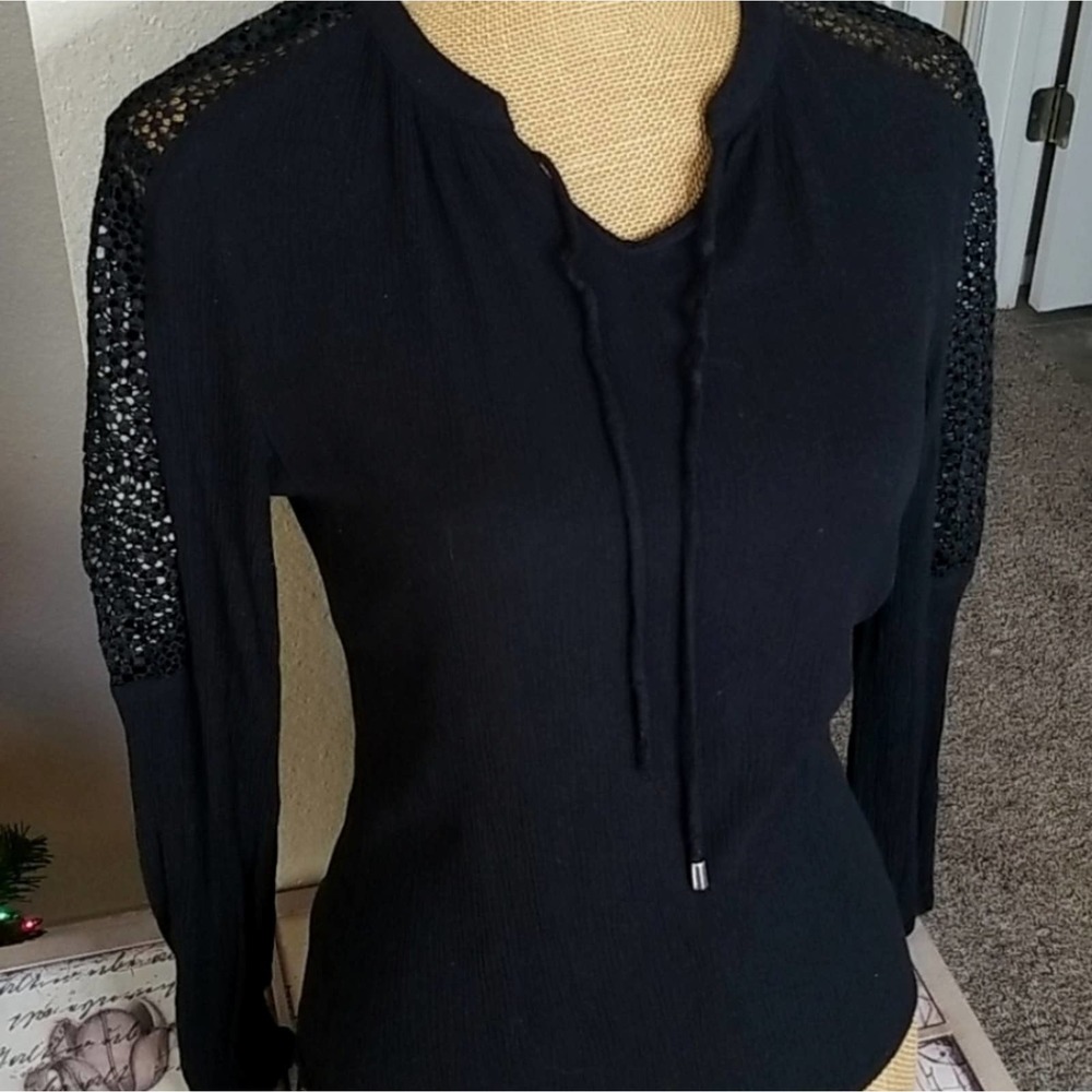 Mossimo Black Long Sleeve Bobo Type Top - Picture 2 of 8